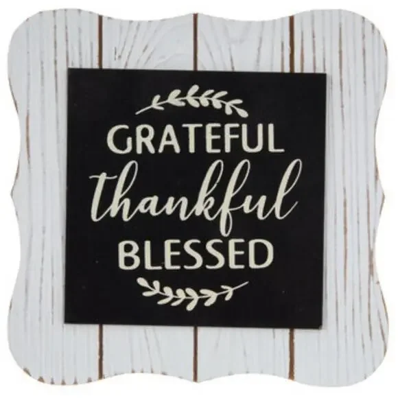 NWT Grateful Thankful Blessed Wood Decor Easel - Picture 2 of 2